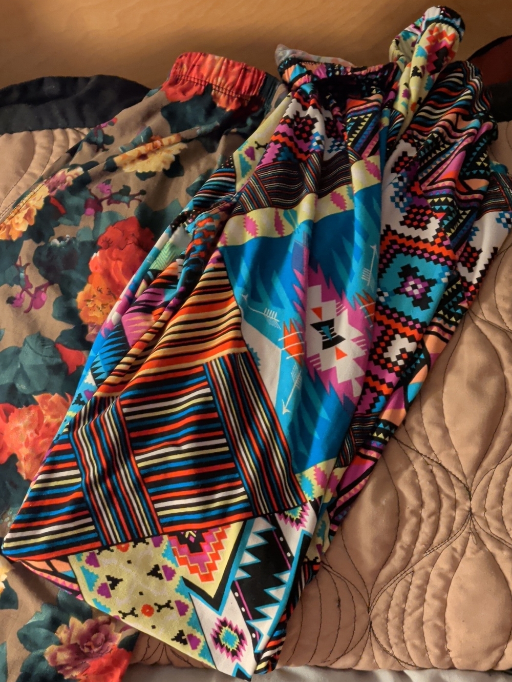 Always Multicolor Aztec & Stripe Maxi Skirt